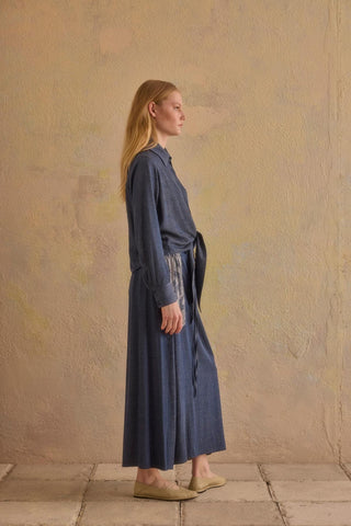 Dina Tencel Tie-Front Shirt & Skirt Set – Blue