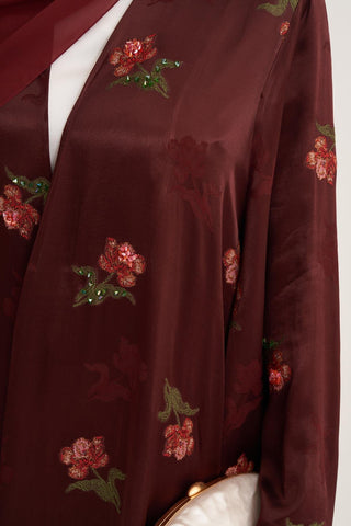 Dolce Chic Abaya & Scarf – Burgundy