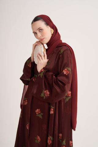 Dolce Chic Abaya & Scarf – Burgundy