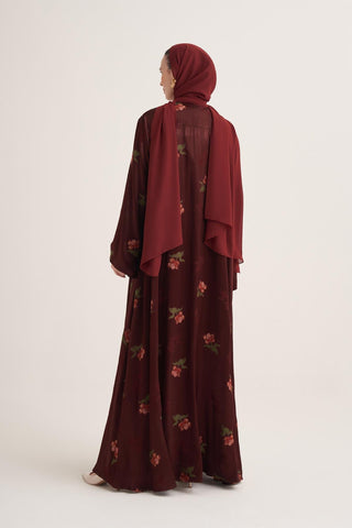 Dolce Chic Abaya & Scarf – Burgundy