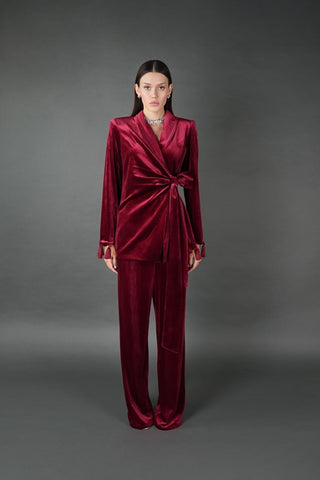 Emilia Satin Set — Bordeaux