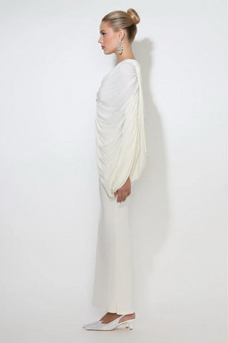 Eirene Draped Dress — Ivory
