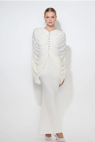 Eirene Draped Dress — Ivory