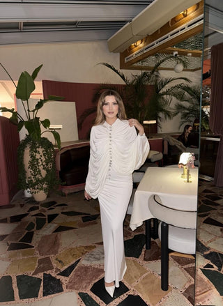 Eirene Draped Dress — Ivory