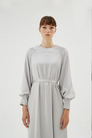 Eliza Embellished Dress – Silver