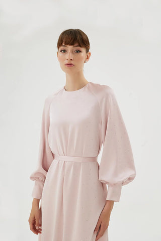 Eliza Embellished Dress – Powder Pink