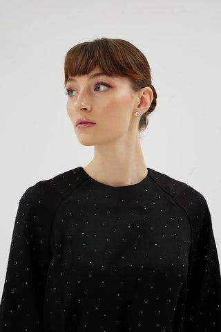 Eliza Embellished Dress – Black