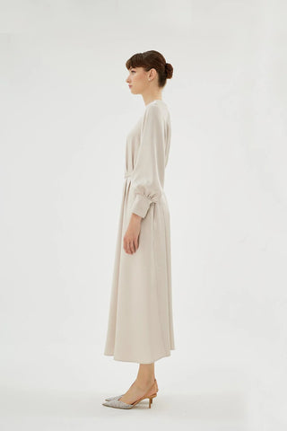 Eliza Embellished Dress – Beige