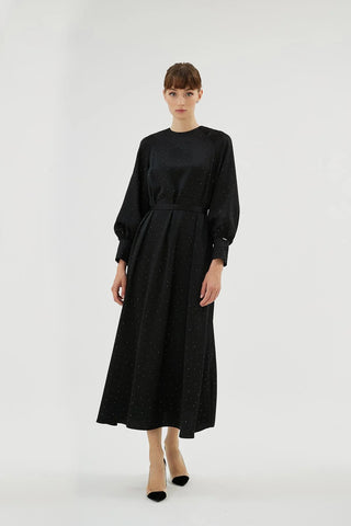 Eliza Embellished Dress – Black