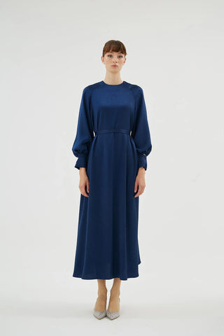 Eliza Embellished Dress – Navy