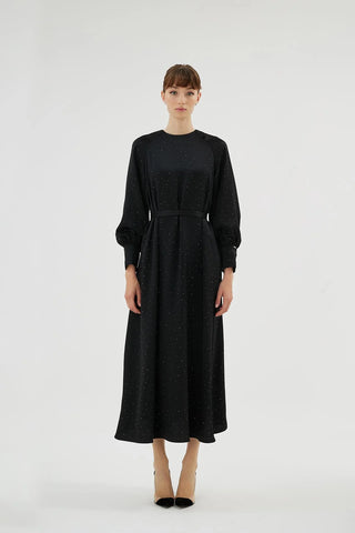 Eliza Embellished Dress – Black