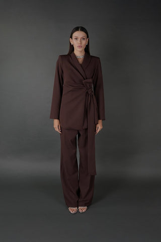 Emilia Satin Set — Brown