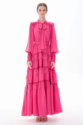Tiered Ruffle Maxi Dress – Fuchsia