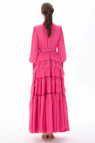 Tiered Ruffle Maxi Dress – Fuchsia