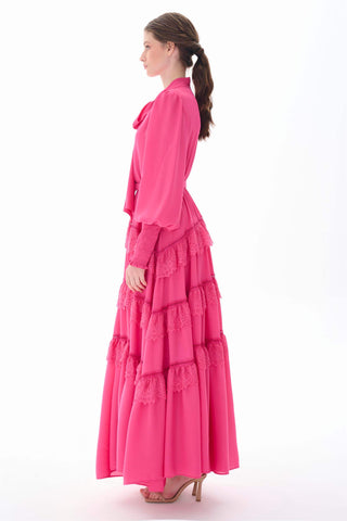Tiered Ruffle Maxi Dress – Fuchsia