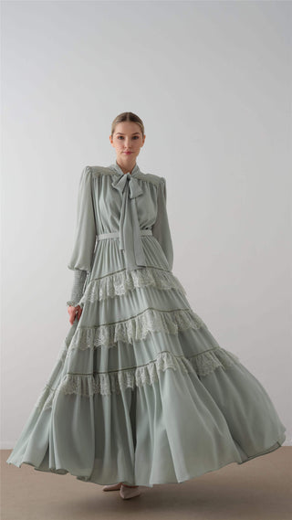 Tiered Ruffle Maxi Dress – Mint