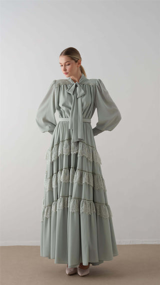 Tiered Ruffle Maxi Dress – Mint