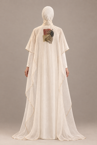 Evolving High-Neck Organza Cape