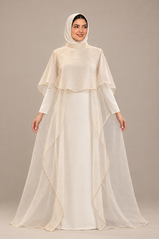 Evolving High-Neck Organza Cape