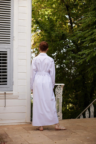 Fabula Embellished Shirt Dress – White