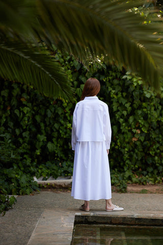 Fabula Shirt and Skirt Set – White