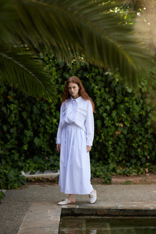 Fabula Shirt and Skirt Set – White