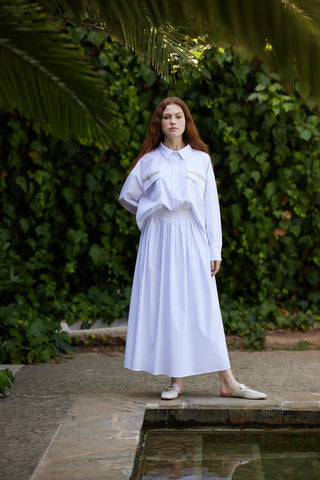 Fabula Shirt and Skirt Set – White
