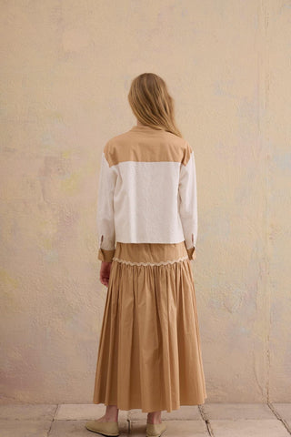 Fedel Garnished Two-Piece Set – Ecru & Beige
