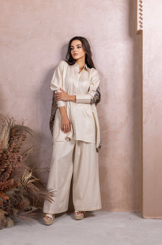 Gold Beige Linen Co-ord Set