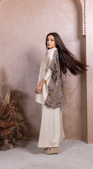 Gold Beige Linen Co-ord Set