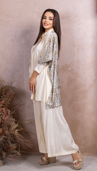 Gold Beige Silk Co-ord Set