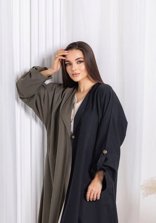 Green Black Abaya