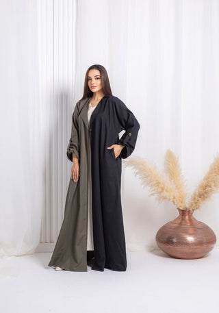 Green Black Abaya