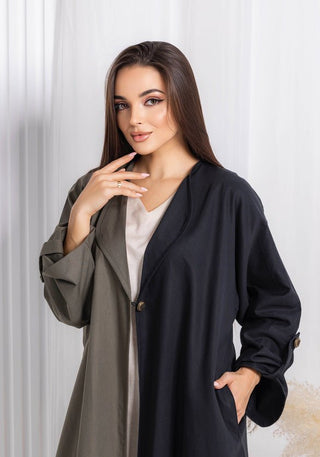 Green Black Abaya