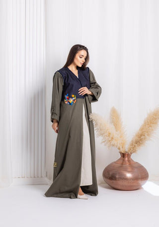 Green Denim Abaya