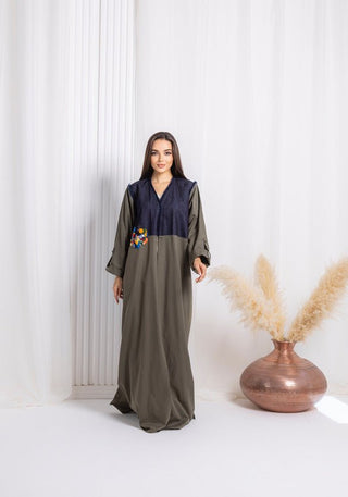 Green Denim Abaya