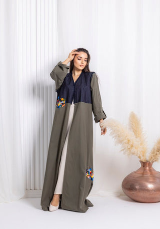 Green Denim Abaya