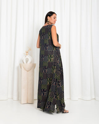 Green Floral Check Dress