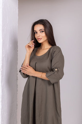 Grey Linen Dress