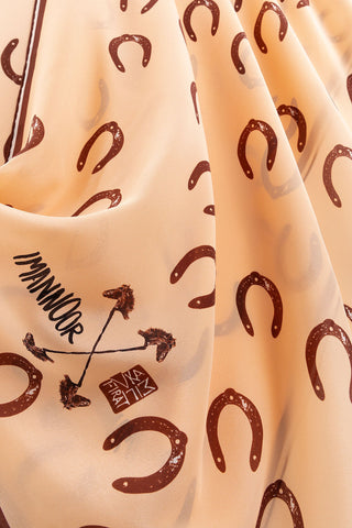 Golden Blossom Silk Shawl Light Beige