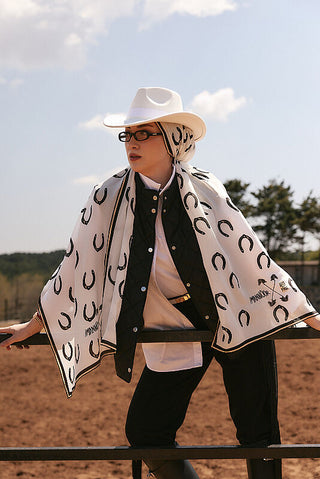 Golden Blossom Silk Shawl White