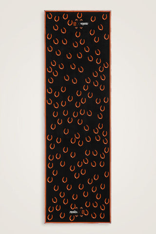 Golden Blossom Silk Shawl Black