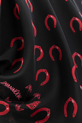 Golden Blossom Silk Shawl Red