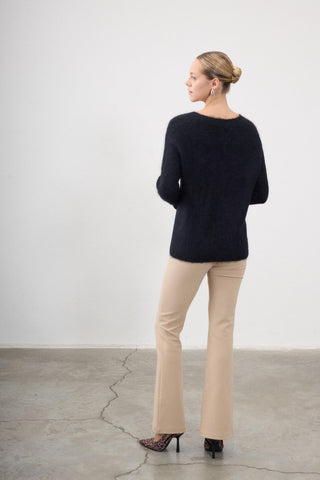 Hercai V-Neck Knit Sweater – Black