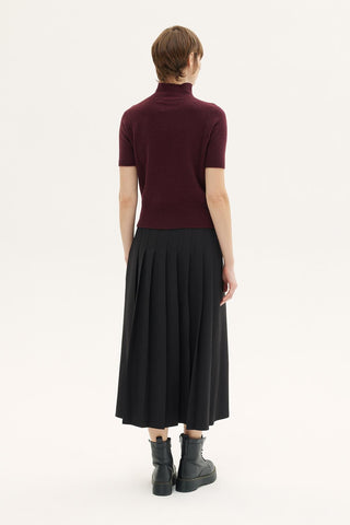 Hir Short Sleeve Knit Blouse – Cherry