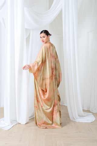 Desert Rose Satin Tie-Dye Kaftan Set
