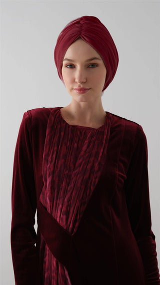 KADİFE DRAPE BONE Bordo