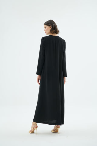 Karla Minimal Maxi Dress – Black