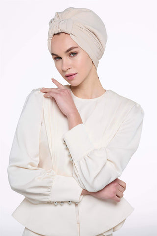 Beige Handle-Style Design Bonnet