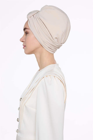 Beige Handle-Style Design Bonnet